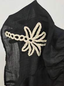 Swim Vcay 春夏新款优雅秋季单件编织纯色椰树图案装饰短裤，度假风女士泳装下装