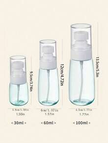 1个100毫升/60毫升/30毫升喷雾瓶，美发喷雾器，细雾造型喷雾器，360度迷你喷雾瓶带泵，透明容器香水喷雾器，可重复灌装旅行喷雾瓶，适用于乳液、洗发水等。 - 彩色 - 查看 2