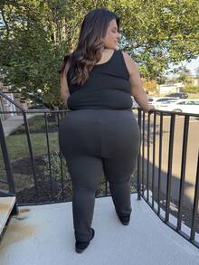 Enliva 3 Packs Women's Plus Size Leggings, Comfortable And Smooth For Yoga, Fitness And Cycling, And Everyday Wear, For Apple Rounded Body Shape, For Body Shape, For Summer - Black - View 9