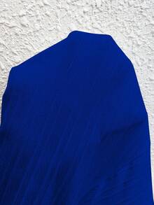 SHEIN Clasi 大码V领无袖前扣荷叶边下摆纹理吊带连衣裙，休闲度假沙滩装 - 藏蓝色 - 查看 8