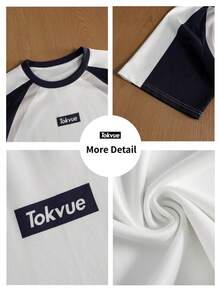 TOKVUE T-shirt à imprimé lettres et blocs de couleurs pour homme - Blanc - Voir 7