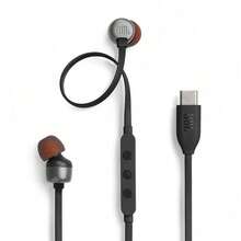 Tune 310C Hi-Res Wired Earbuds, Pure Bass JBL Sound, USB-C Connection, Three-Key Remote With Microphone, T A N G L E-Free Flat Cable, Black - Black - View 9