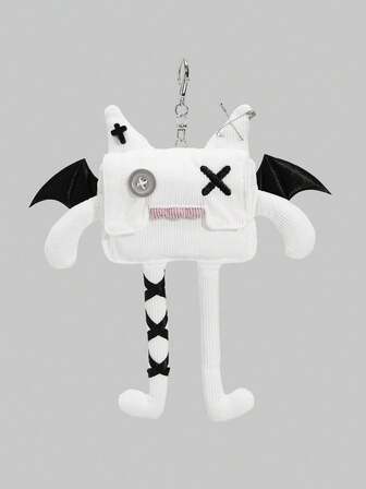 Goth 1 pezzo Portamonete stile gotico carino brutto, con motivo 3D a piccolo diavolo, decorazione con occhi a bottone e mostro dalle gambe lunghe, può essere usato anche come decorazione a sospensione per Ognissanti o per il ritorno a scuola