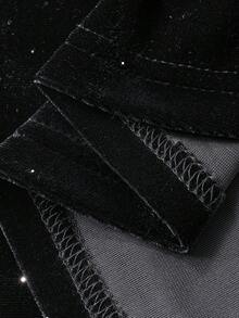 DAZY Women's Elegant Glitter Thermal Lined Top And Skirt 2 Pieces Set, Autumn/Winter