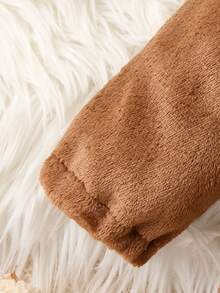 SHEIN Perso Play Baby Girl Plush Cartoon Hooded Jumpsuit, Cute Long Sleeve Baby, Donkey Design, Autumn/Winter - Multicolor - View 5