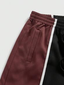 ROMWE MEN Street Life Spring/Summer Casual Graphic Men'S Summer Casual Patchwork Contrast Color Shorts - Black - View 5