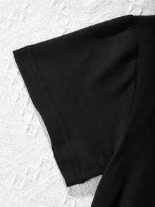 Young BoyCotton Pullover Basic Short Sleeve T-Shirt - Black - View 5