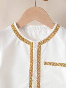 Young Boy's Long Sleeve Robe Shirt,Soft Comfortable Fabric Festival Daily Wear - White - View 6
