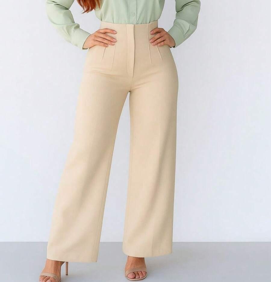 Women Pants - Khaki - View 1
