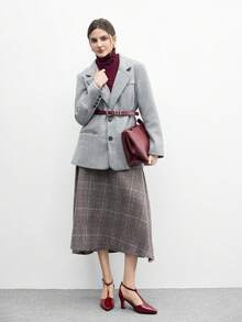 CUCCOO BIZCHIC Women's Pointed Toe Buckle Design Everyday Versatile Fashion High Heel Sandals For Christmas - Burgundy - View 3