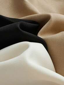 Anewsta 3套优雅别致的简约口袋阔腿裤套装，米色、卡其色、黑色可选，适合度假和新年穿着 - 彩色 - 查看 7