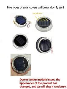 太阳能梅森罐盖灯串 太阳能碎玻璃球灯（仅含盖子）配件 LED铜线灯串（不含瓶子）户外庭院许愿灯 梅森罐装饰仙女灯盖 节日圣诞装饰 - 單色 - 查看 4