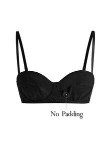 Ocili Women's Simple Solid Color Comfortable Supportive Bra - Black - View 8
