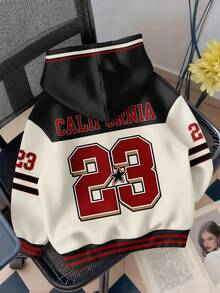 SHEIN EZwear Sudadera casual de estilo callejero holgada para mujer, diseño de bloques de color, adecuada para otoño/invierno - Multicolor - Ver 2