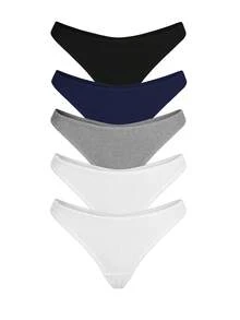 Ocili 5packs Natural Comfy & Breathable Low Waist Simple Sexy Thongs - Multicolor - View 3