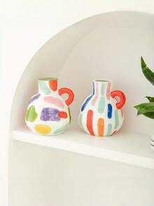 Joivida Creative And Adorable Ceramic Vase | A Luxurious And Sophisticated Decorative Piece For The Living Room | A Miniature Vase With A Unique And Distinctive Design | Suitable For Display In Living Rooms, Hallways, Bookshelves, Wine Cabinets, TV Stands, And As A Home Decoration. - Multicolor - View 11