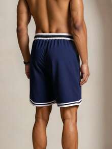 EasyFave Men's Contrast Stripe Drawstring Waist Loungewear Bottoms - Multicolor - View 2