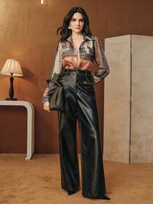 Anewsta Blommig skjorta med nedfällbar krage och långärmad - Multifärgad - Visa 5