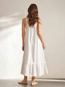 Ocili Women's Solid Color Sleeveless Casual Dress For Summer - White - View 3