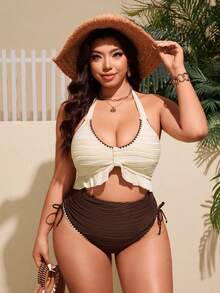 Swim Vcay Đồ bơi liền thân họa tiết hoa chắp vá gợi cảm cỡ lớn, phù hợp cho bãi biển và kỳ nghỉ - Nhiều màu - Xem 5