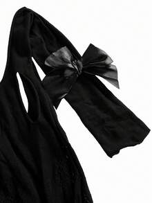 SpicyHot Women's Sexy Lingerie Bodysuit, Black Extremely Alluring Sheer Chest Mesh Bodysuit Mesh Dress See Through Jumpsuit See Through Dress Fishnet Body Suit Fishnet Dress - Black - View 3