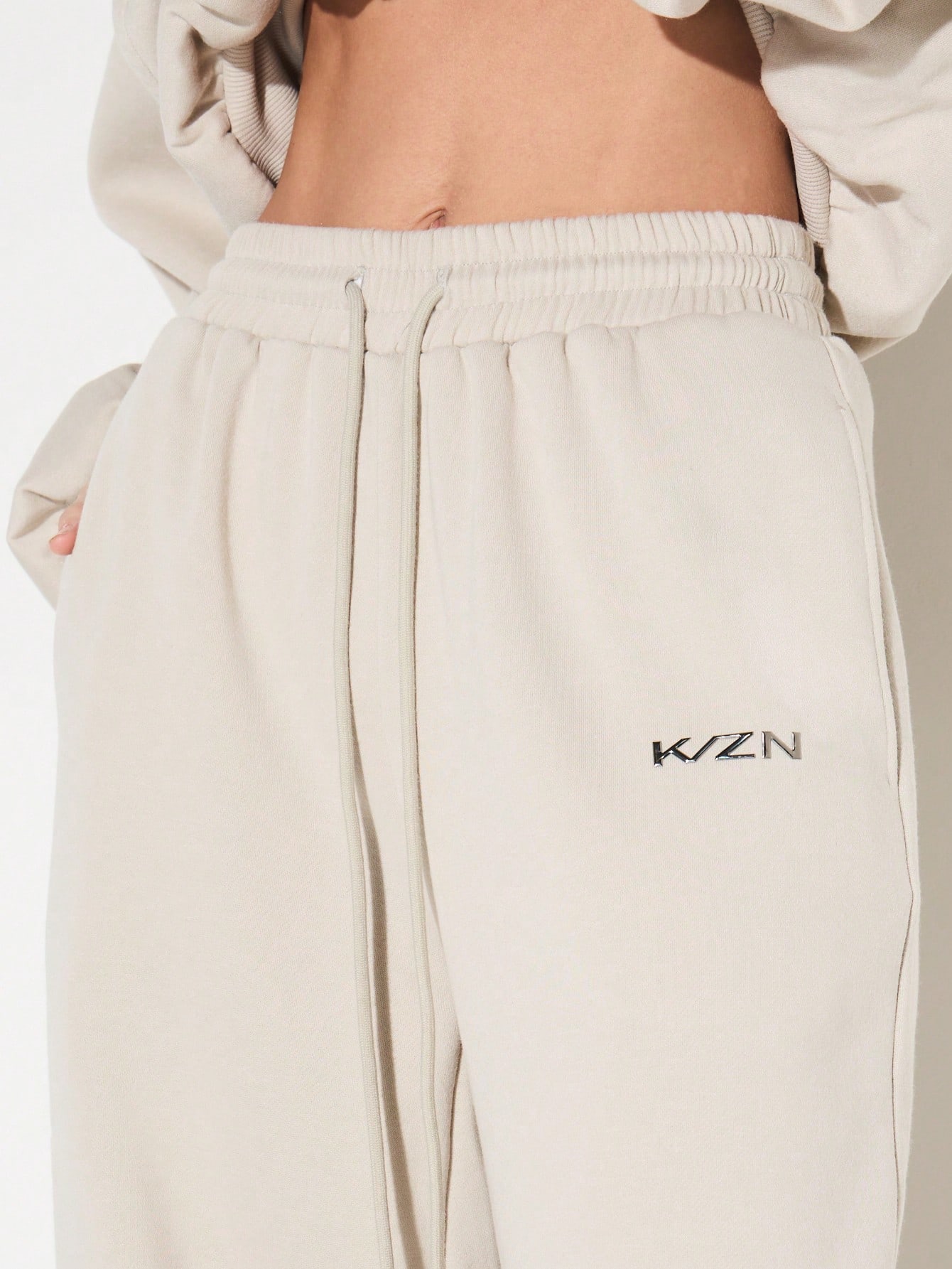KIZN Wide Leg Drawstring Joggers With Elastic Waist