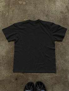 Glimmora 男士休闲动物字母印花T恤，夏季款 - 黑色 - 查看 2