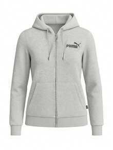 Puma Essential Women's Full Zip Hoodie Grey - Grey - View 1