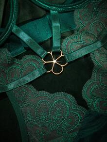 SpicyHot Women's Black Lash Seamless Backless Bodysuits, Adjustable Straps, Sexy Open Crotch Lingerie Green Bodysuit Dark Green Lingerie Body Suit Lingerie Slingshot Lingerie Fishnet Body Suit - Dark Green - View 5