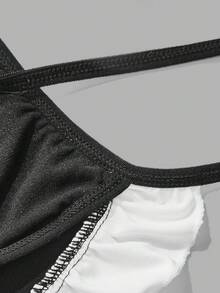Men's Sexy Black Maid Apron & G-String Set - Black - View 7
