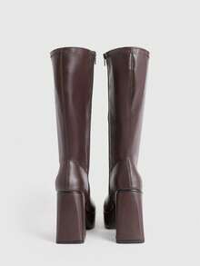 CUCCOO LuxiPop Giày bốt cao gót đế dày chống thấm nước thời trang đi làm cho nữ - Cà phê nâu - Xem 7