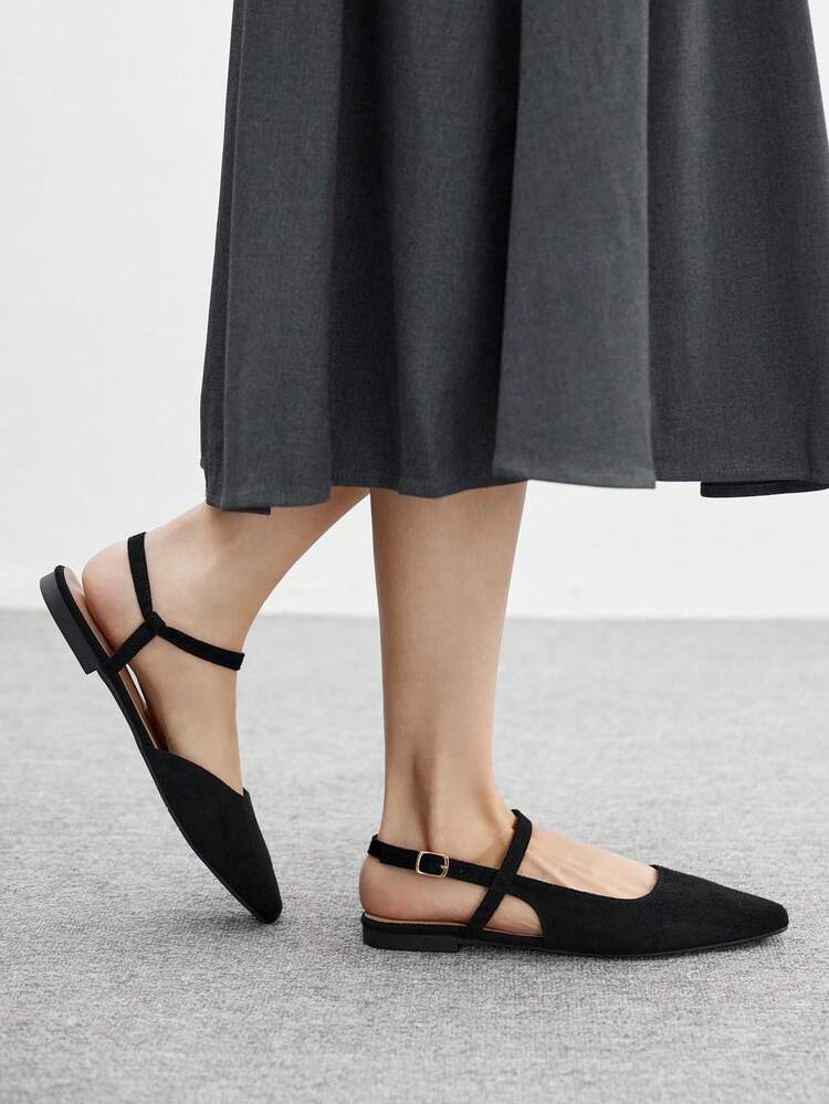 CUCCOO BIZCHIC Women's Pointed Toe Buckle Design Casual Slip-On Flats For Christmas