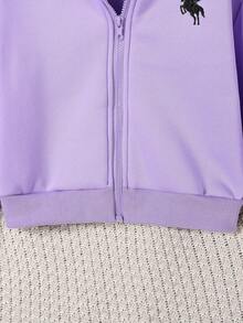 Genkimix Kids Tween Girls' Jacket Coat, Solid Color Fashion Bow Sweatshirt Jacket, Comfortable Thick Thermal Lined Sweatshirt Fabric, Bow Sleeve Decoration, Youthful And Energetic Style, Suitable For Back To School Season Or Casual Outdoor Wear Girls Hooded Thin Casual Fashion Zipper Outerwear Lavender Sweatshirt Kids Teen Girl Clothes Teen Girls Sweatshirts Zipper Zipper Hoodie For Girls Unicorn Girls Hooded Zipper Outerwear Lilac Full Zip Sweatshirt - Purple - View 7