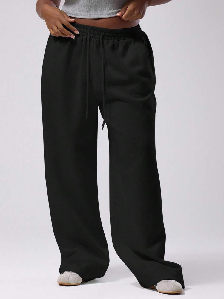 MUSERA Quần jogger ống đứng co giãn cỡ lớn, thích hợp mặc hàng ngày, kiểu dáng cơ bản cho mùa xuân. - màu đen - Xem 2