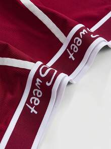 ROMWE Bộ áo ngực và quần lót in chữ tương phản cỡ lớn - Nhiều màu - Xem 4