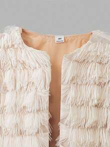 Sweetra Tween Girl Solid Color Fluffy Short Fashionable Winter Jacket Fall - Multicolor - View 5