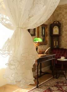 Cirelle 1pc European Style Lovely Luxurious Pearl Embroidered Door/Window Curtain With Decorative Rod For Hanging - White - View 7