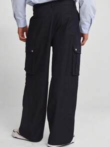 Musero Pantalón de estilo cargo con aspecto de mezclilla, para el armario de primavera y verano - Azul Marino - Ver 5