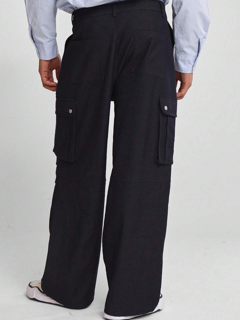 Calça Tipo Cargo com Estampa Denim, Tecido Trançado, Parte de Baixo, Guarda-roupa PRIMAVERA VERÃO