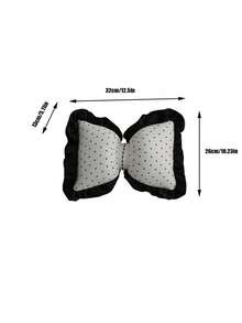 Zazumi 1pc Cute Bow Car Headrest Neck Guard, Car-Specific Backrest, Waist Support For Seat Back, Suitable For Car Seat Neck Guard