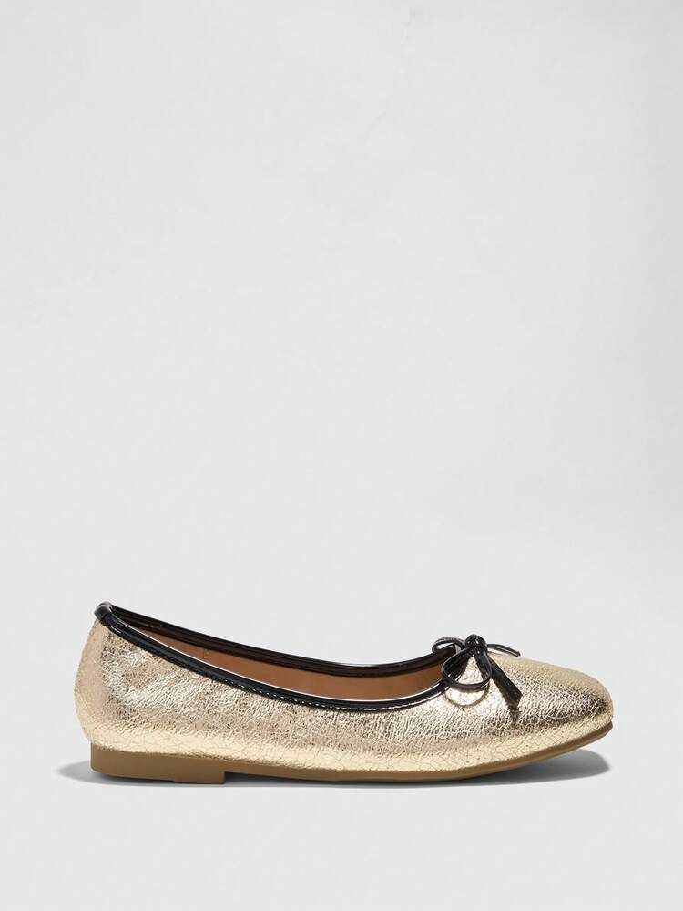 CUCCOO BIZCHIC Women's Bow Decor Square Toe Casual Flat Shoes For Christmas