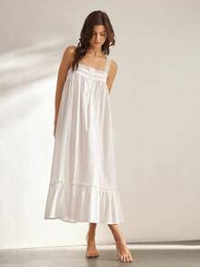 Ocili Women's Solid Color Sleeveless Casual Dress For Summer - White - View 4