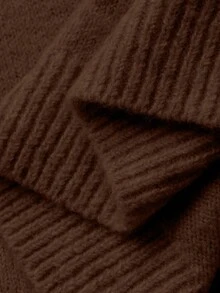 DAZY 女士樱桃图案针织上衣和格子睡裤两件套睡衣套装，冬季 - 棕色 - 查看 8