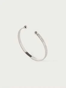 Glisma 7pcs Star & Heart Pattern Open Bangle Bracelet Set For Women, Geometric Multi-Element Design, Suitable For Daily Wear, Vacation, And Stylish Gifts - Silver - View 5