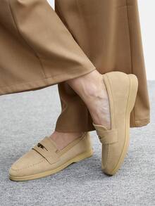 CUCCOO BIZCHIC Women's Casual Solid Color Comfortable Flats For Christmas - Apricot - View 4