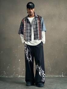 Áo sơ mi nam AXEPEAK phong cách thường ngày, thời trang đường phố, kẻ caro tương phản, tay ngắn, áo sơ mi dáng rộng nam, áo sơ mi retro nam, áo sơ mi thời trang đường phố nam, áo sơ mi cài nút phong cách đường phố, áo sơ mi cài nút mùa hè nam. - Nhiều màu - Xem 3