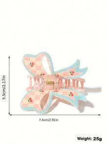 Joivida 花朵蝴蝶结樱桃发爪树脂法式发夹自然风优雅女士发夹配饰日常度假婚礼派对 - 彩色 - 查看 4