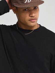 Musero 宽松落肩长袖叠穿款式，圆领，“M”品牌标识细节，春夏叠穿 - 黑色 - 查看 2