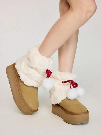 Kawaii 1 Paio di Calzini Riscaldatori per Gambe Carini a Forma di Cervo, Calzini Riscaldatori Oversize Morbidi e Pelosi in Stile Y2K, Aderenti e alla Moda, Adatti per Uso Quotidiano, Autunno/Inverno, Vacanze e Feste