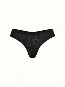 Bonmuse 5 piezas Bragas bikini de encaje sexy para mujer, ropa interior transpirable cómoda de cintura V en múltiples colores - Multicolor - Ver 6